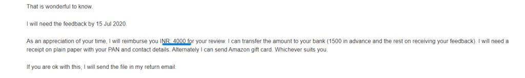 Beta Reading Payment Proof