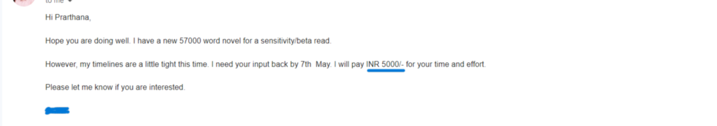 get paid to read - Beta Reading Payment Proof